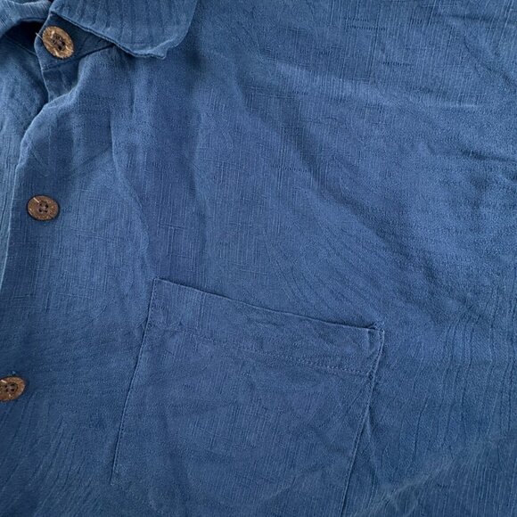 Tommy Bahama Men Silk Button Up Shirt Short Sleeve Hawaiian Blue XLX Wide Floral - Picture 8 of 14